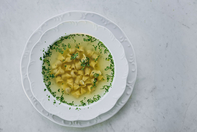 Agnolini, meat-stuffed pasta with broth / Ագնոլինի հորթի մսով 