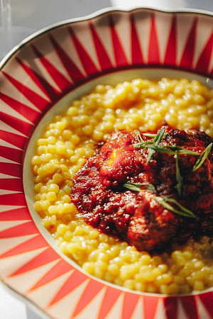 Lamb kefta with Sardinian fregola / Քուֆթա, գառան կոտլետներ սարդինյան ֆրեգոլա պաստայով